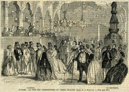 Le bal des Compagnons charpentiers à Paris en 1866
